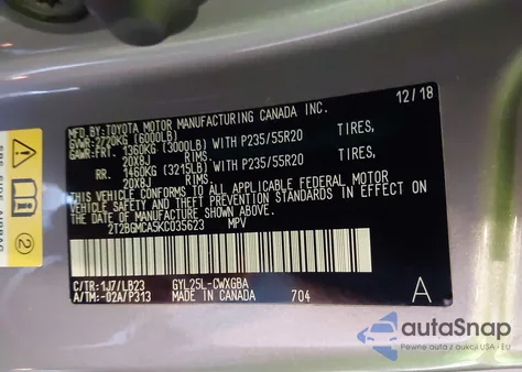 2019 Lexus Rx 450H z USA, uszkodzony, nr VIN 2T2BGMCA5KC035623